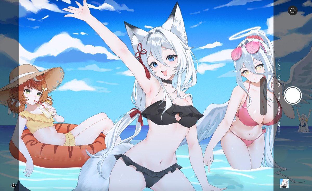 One of my favourite commissions ever 🙏 
Perfect summer day with @/ItsMoofie and @/Aliwaystream with guest appearance @/eavlol 💙they are all amazing and precious friends and I'm so blessed to know them 💙
Love Moofie art so much 💙

🎨: @/ItsMoofie