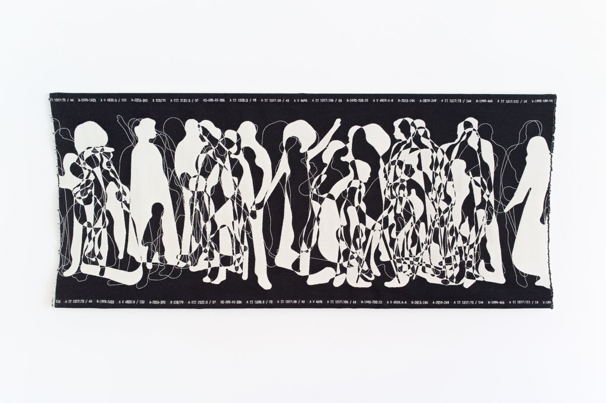 Inventory Numbers I (2025)
Digital jacquard weave
Wool, 65 × 156 cm