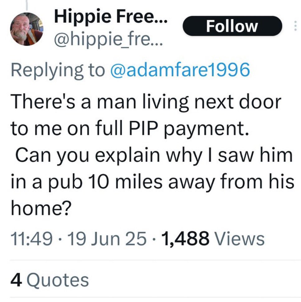 Trying to escape his neighbours?