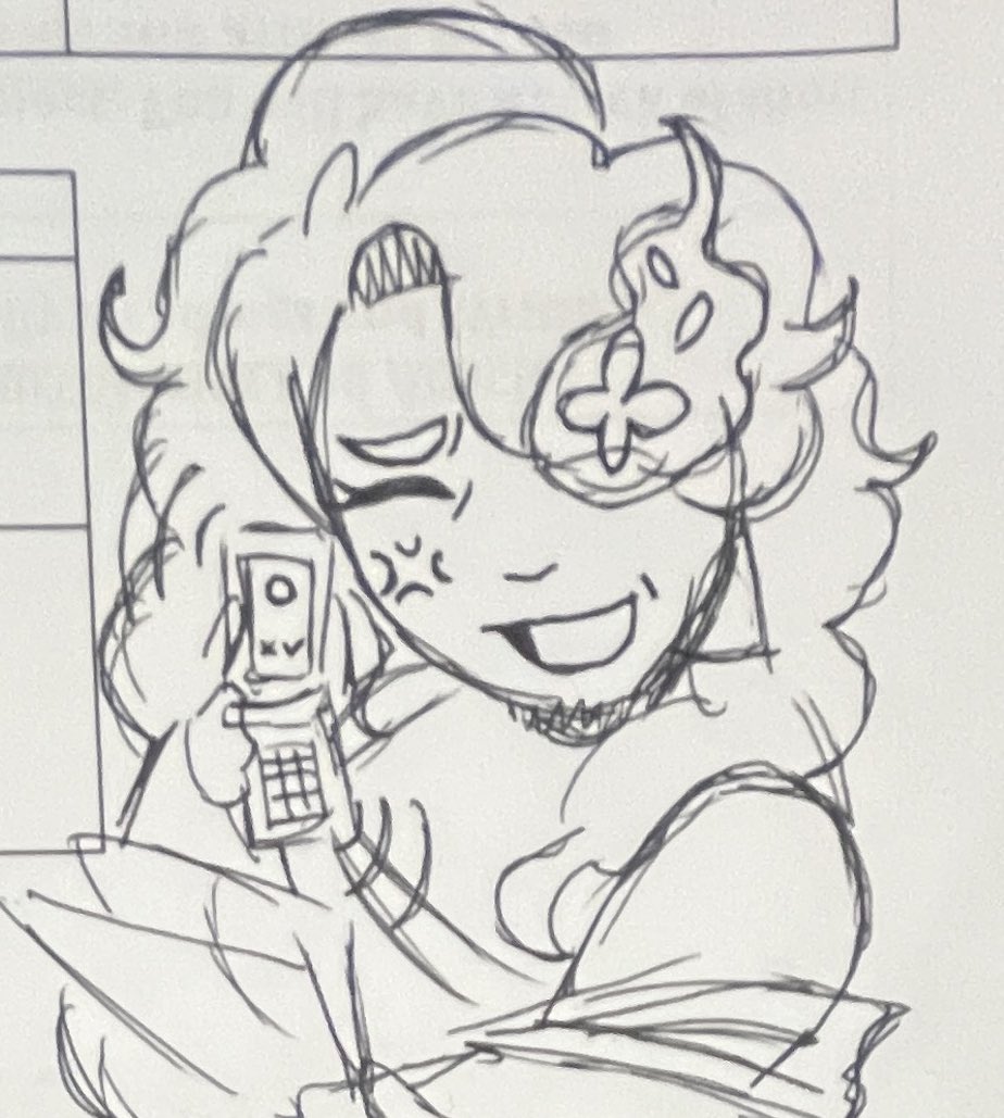 Plumtomkim's tweet photo. She’s so tired of ts…… 

@/CherriFireLive doodle while I sit her for the next 30 minutes!!! 

#ddvaufanart (???? I’m not sure I was just inspired by the new comic…) https://t.co/QgkCSUF4uB