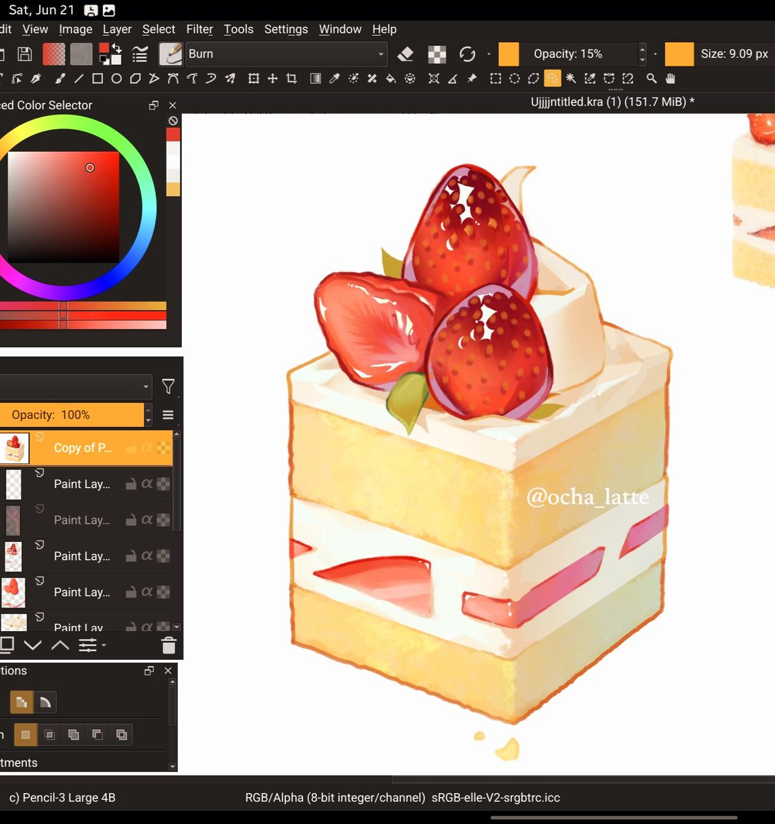 Strawberry shortcake 🌸 
#イラスト