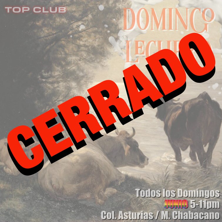 Buenos días, el día de hoy domingo 22 de junio el Club permanecerá
🚫CERRADO🚫

Por motivo de evento privado. Los esperamos mañana Lunes 

Col. Asturias-CDMX Manda whats para + info wa.me/5215511324355
@radargaymx