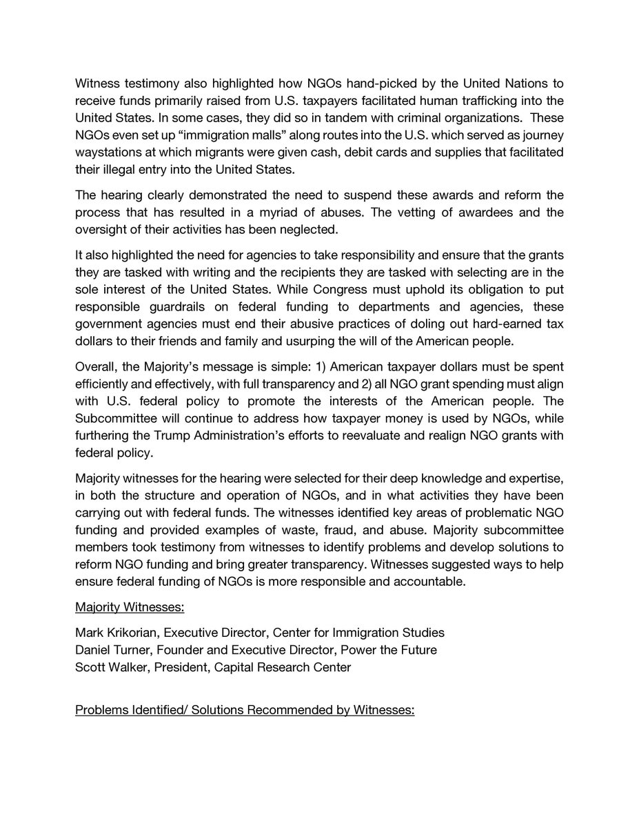 DOGECommittee's tweet image. 🚨 READ: POST-HEARING RECOMMENDATIONS ON WOKE NGOs 🚨
Following our @DOGECommittee hearing on radical NGOs abusing YOUR tax dollars, we’re releasing official recommendations to rein in this corrupt racket.
From asylum fraud to foreign entanglements to election interference,…