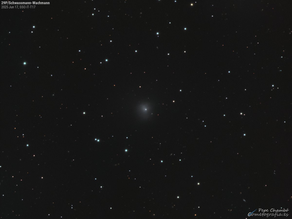 PepeChambo's tweet image. ☄️ El cometa 29P se va marchando del cielo del hemisferio norte... pero lo he captado para vosotros desde Australia 🦘 aún con su coma expansiva tras el estallido de mayo. Una de mis últimas imágenes de este centauro 🏹 antes de su conjunción solar 🌞
ℹ ️cometografia.es/29p-schwassman…