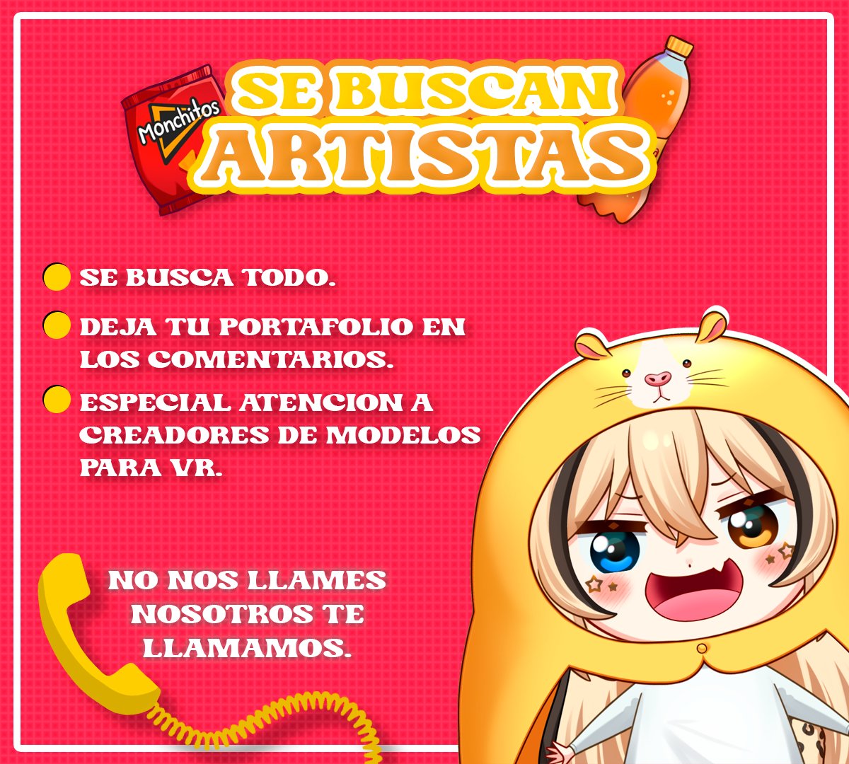 🟡SE BUSCAN ARTISTAS🟡
Estoy en busca: emotes, pantallas de carga, animaciones etc ... , BUSCO TODO!, solo deja tu portafolio en los comentarios.

🟡I´M LOOKING FOR ARTIST🟡
I´m looking for artist who creates: emotes, loading screens, animations etc... I LOOK FOR EVERYTHING! just
