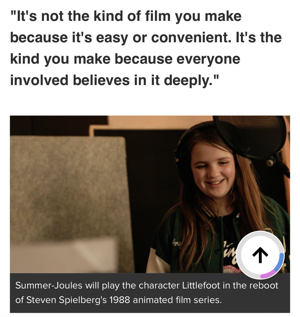 All so EXCITING! Summer Joules in the studio all set to play the iconic role of Littlefoot in the Land Before Time reboot! Summer-Joules brings the perfect amount of emotion and heart to the character. 

#LandBeforeTime #Littlefoot #Actress   #VoiceOverArtist #VoiceOver