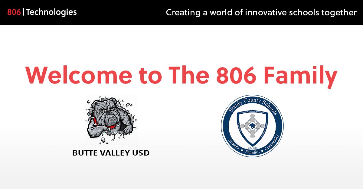 806Technologies's tweet image. A big welcome to Butte Valley USD and Stanly County Schools!
We’re so glad you’re now a part of the 806 Technologies community! Here’s to supporting more students and empowering more leaders together. 🤝🎒
#EducationSolutions #DistrictLeadership #EdTech