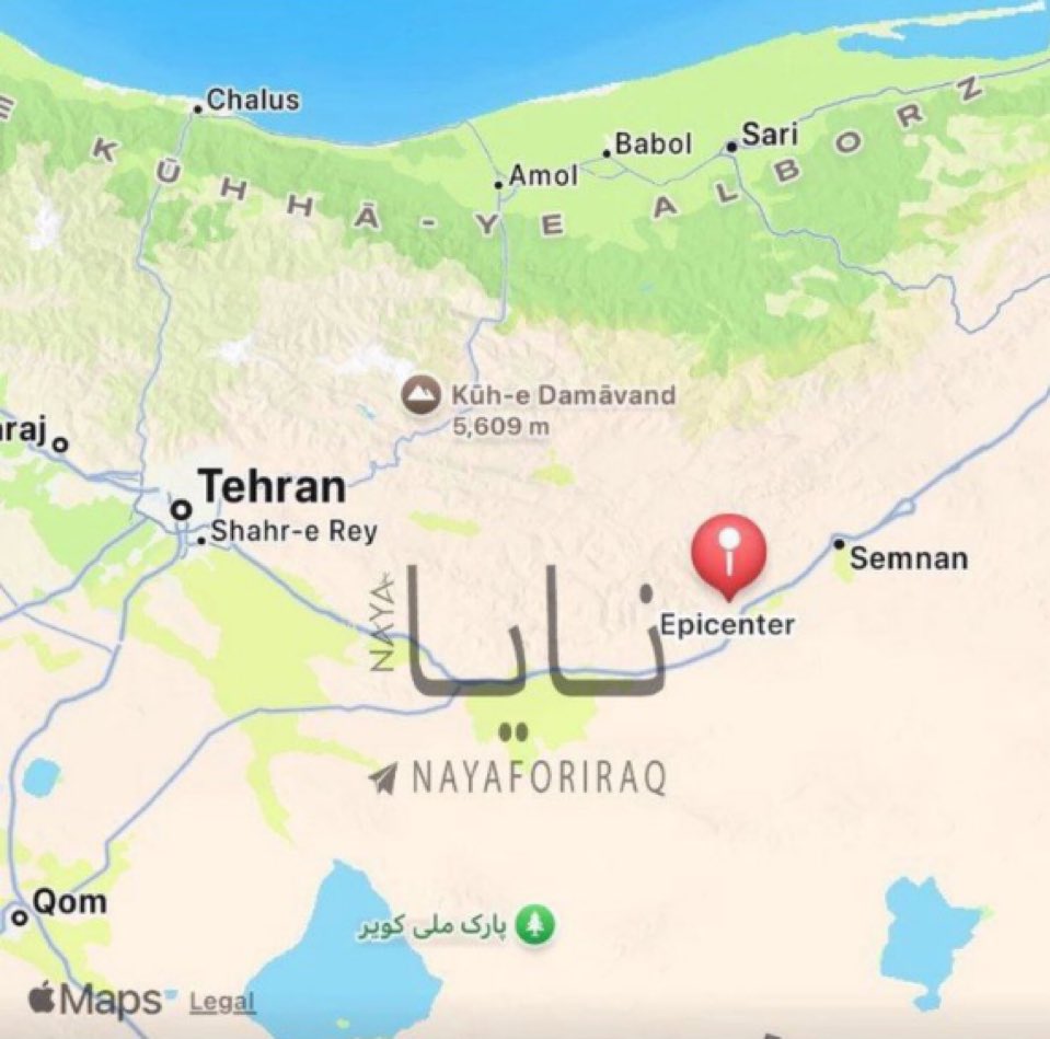 🚨BREAKING: Earthquake outside of Tehran. Reports of around a 5 magnitude