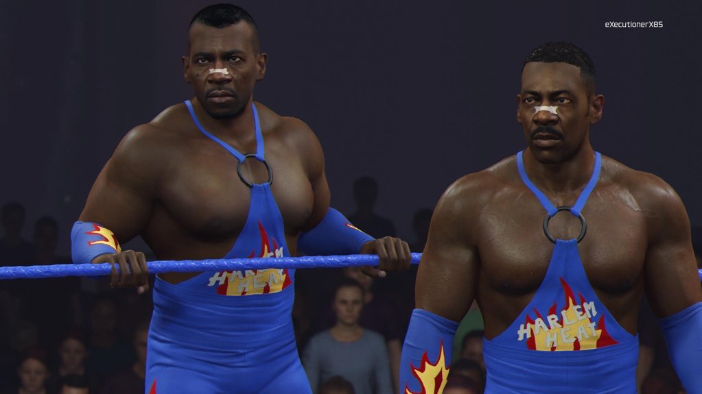 WCWRewind25's tweet image. Harlem Heat is available NOW in #WWE2K25 for PS5 and Xbox X|S ‼️
Brought to you by @WCWRewind25
CAW: @eXecutionerX91 @kuzmac82
Moveset/AI: @BigRighteous @The_SkyFactor
Graphic: @Undisputed63
Attires : @kuzmac82
Enjoy!