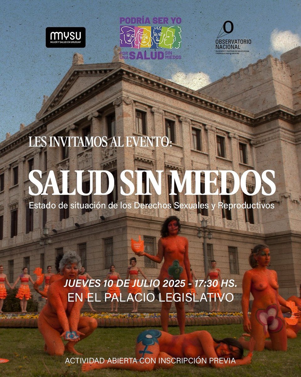 📢 El 10 de julio a las 17:30hs realizaremos el evento #SaludSinMiedos

MYSU presenta el Estado de situación de los Derechos Sexuales y Reproductivos en Uruguay.

📍 Actividad abierta con inscripción previa: forms.gle/PqtzFRxVRQUjHs…

#MYSU #DerechosHumanos #Uruguay