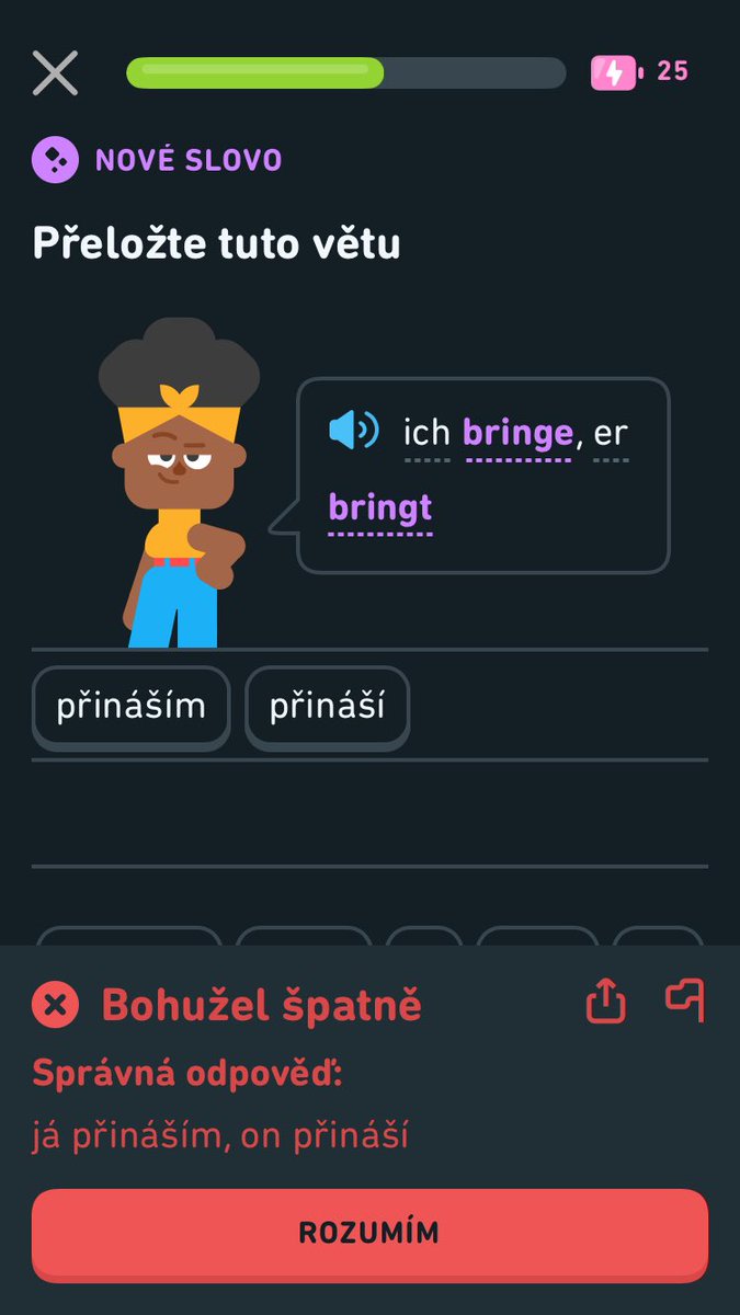 Často se v Duolingu zaseknu na jedné lekci i na několik dnů, než upraví testy tak, aby akceptovaly moje správné odpovědi.

A co vy? Odpovídáte, jak se po vás chce?
