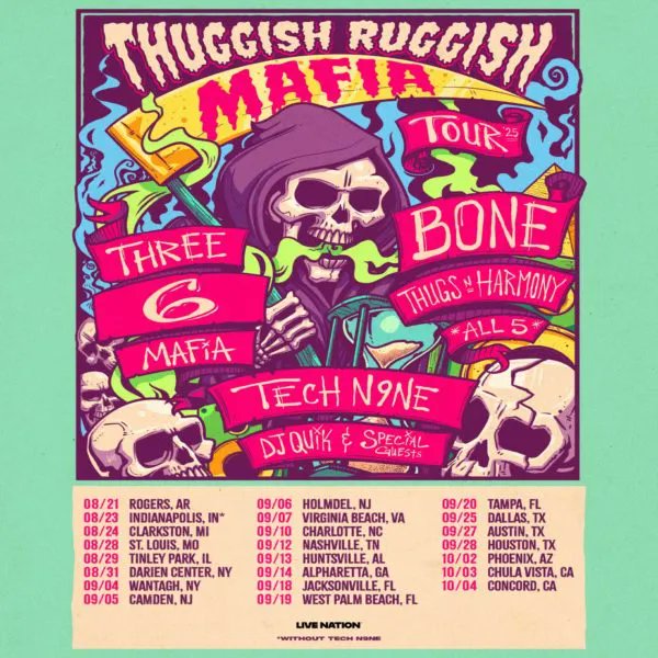 mxdwn's tweet image. Bone Thugs-N-Harmony &amp;amp; Three 6 Mafia Announce Fall 2025 U.S. Tour Dates

music.mxdwn.com/2025/06/09/new…

#bonethugsnharmony #threesixmafia #thuggishruggishmafia
