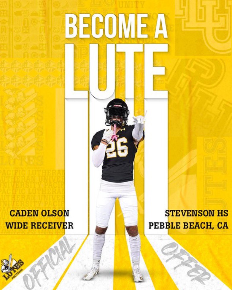 Caden Olson (@cadenolson13) on Twitter photo After a great camp and conversation with Coach Willis, I’m blessed to have received my second offer to Pacific Lutheran University. <a href="/Zach_Willis45/">Zach Willis</a> <a href="/RFordFSP/">Reggie Ford</a> <a href="/BrantMcAdams/">Brant McAdams</a> <a href="/PLUFootball/">Pacific Lutheran Football</a> After a great camp and conversation with Coach Willis, I’m blessed to have received my second offer to Pacific Lutheran University. <a href="/Zach_Willis45/">Zach Willis</a> <a href="/RFordFSP/">Reggie Ford</a> <a href="/BrantMcAdams/">Brant McAdams</a> <a href="/PLUFootball/">Pacific Lutheran Football</a>