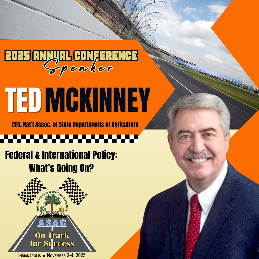 Ted McKinney was named CEO of NASDA in Sept. 2021. From 2017-2021, he was the USDA’s first Under Secretary for Trade &amp; Foreign Agricultural Affairs. Before 2017, he was the Indiana State Dept of Ag director, &amp; also spent 19 yrs at Dow &amp; 14 yrs at Elanco. bit.ly/41OkVMI