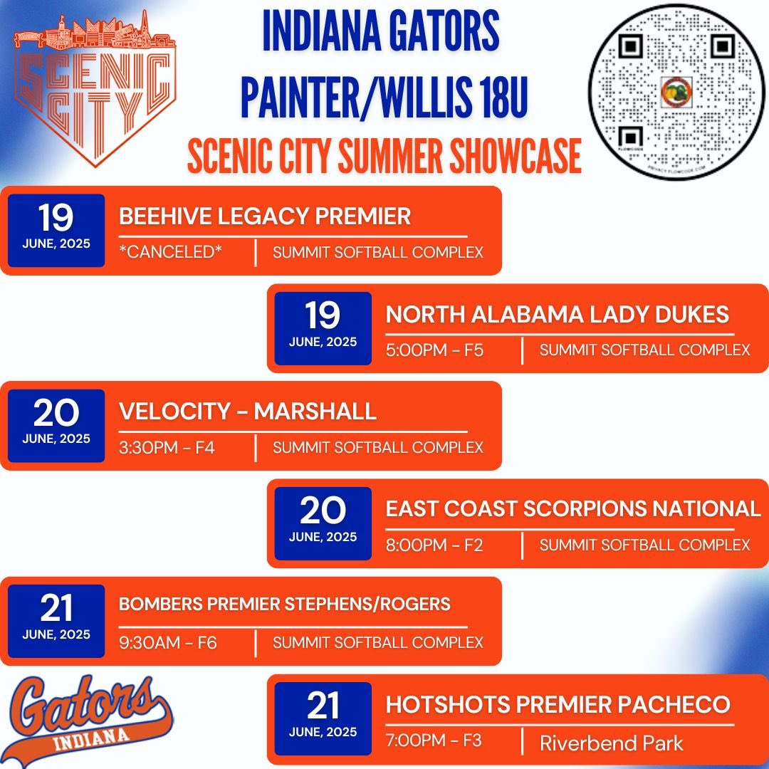 Updated schedule!!!🐊🥎