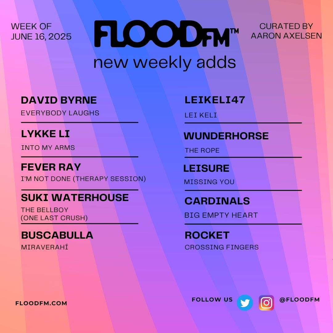 FLOODFM's tweet image. The latest amazing new music that we love and added at FLOOD FM radio📻🖤
New and classic indie and so much more AND always commercial free!
Listen at FloodFM.Com and on your smart speakers
And on @Live365 @tunein @Sonos @iHeartRadio
Powered by @floodmagazine