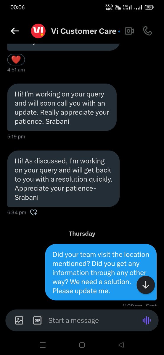 A4paOrg's tweet image. @ViCustomerCare
पिछले कई दिनों से लगातार शिकायत करने के बावजूद नेटवर्क की समस्या हल नहीं हुई।
UP के एक टेली-कॉलर ने बस "हम बात करेंगे" और "असुविधा के लिए खेद है" कहकर कॉल खत्म कर दी, समाधान अब तक शून्य।
#NetworkDown #ViNetworkIssue #PoorService #Afzalpurwari #Sirathu #Kaushambi