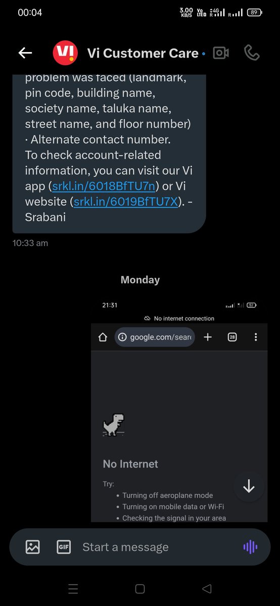 A4paOrg's tweet image. @ViCustomerCare
पिछले कई दिनों से लगातार शिकायत करने के बावजूद नेटवर्क की समस्या हल नहीं हुई।
UP के एक टेली-कॉलर ने बस "हम बात करेंगे" और "असुविधा के लिए खेद है" कहकर कॉल खत्म कर दी, समाधान अब तक शून्य।
#NetworkDown #ViNetworkIssue #PoorService #Afzalpurwari #Sirathu #Kaushambi