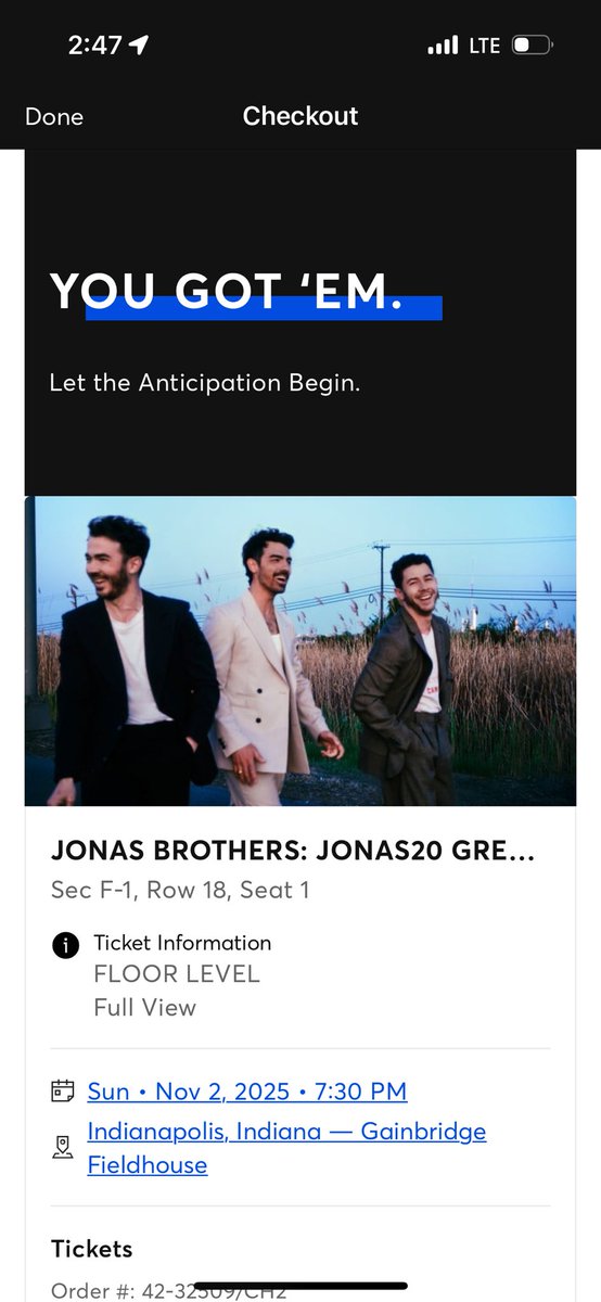 JonasAngels413's tweet image. FINALLY!!!! It was hurting my heart not having tickets to ANY shows 🫠😭see ya in Indy!!