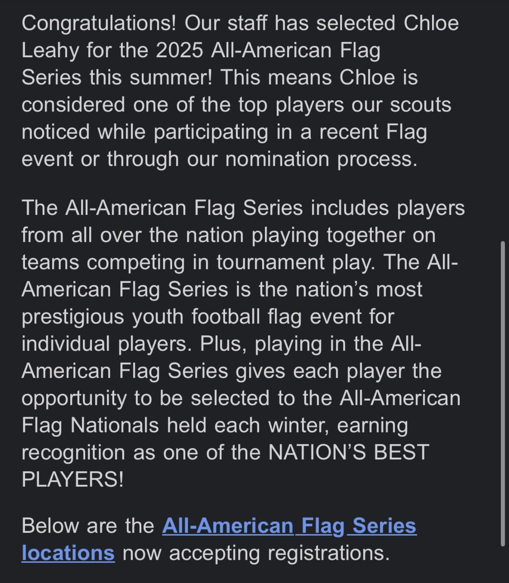 Thankful for the honor of being named an all-American in flag football!!

#multisportathlete