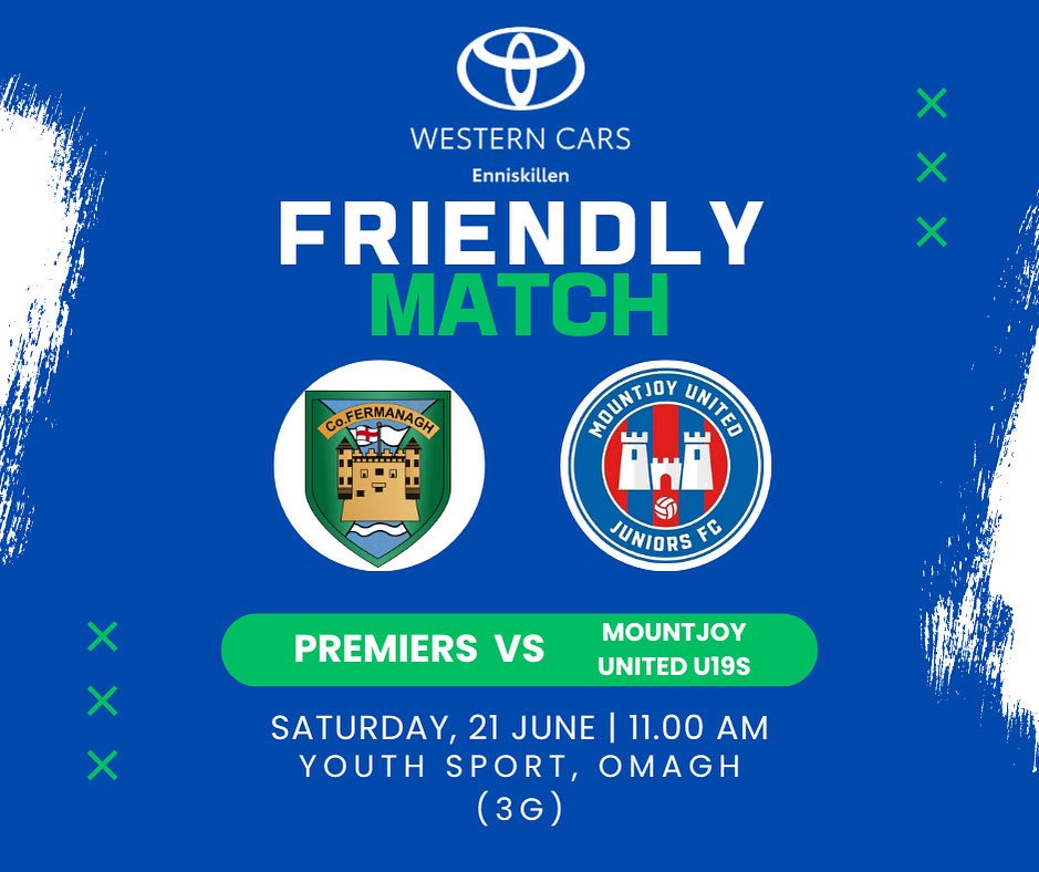 Friendly action tomorrow morning for our Premiers, who make the short trip to Omagh where they will face Mountjoy United u19s.

Details are below! 👇

Come along and support our Premiers, as <a href="/SuperCupNI/">Budget Energy SuperCupNI ⚽️🏆</a> 2025 preparations continue! 

💚💙💚💙