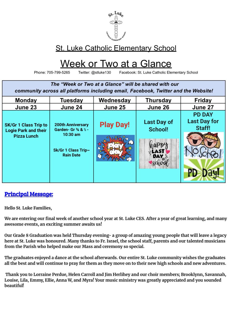 stluke130's tweet image. Here is our Week or Two at a Glance!