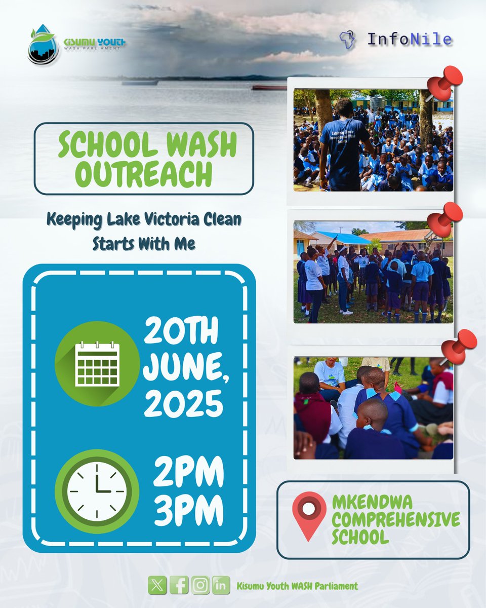WashKisumu's tweet image. Saving Lake Victoria starts with Us !
At Mkendwa Comprehensive, we taught students:
💧 Water conservation
🧼 Proper handwashing
♻️ Waste management
We're raising a water-conscious generation. #LakeVictoria #WASHMashinani #YouthForWater #CleanWater4All #Kisumu