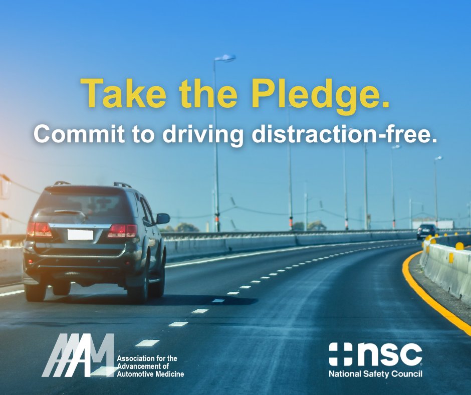 AAAM (@aaamfeed) on Twitter photo Distracted driving isn’t just risky for you, it can be deadly for every nearby driver, pedestrian, bicyclist and worker.
Take the <a href="/NSCsafety/">National Safety Council</a> Just Drive Pledge to commit to driving distraction-free. Sign the pledge and share it with your network!
nsc.org/faforms/ddam-p…
#AAAM Distracted driving isn’t just risky for you, it can be deadly for every nearby driver, pedestrian, bicyclist and worker.
Take the <a href="/NSCsafety/">National Safety Council</a> Just Drive Pledge to commit to driving distraction-free. Sign the pledge and share it with your network!
nsc.org/faforms/ddam-p…
#AAAM