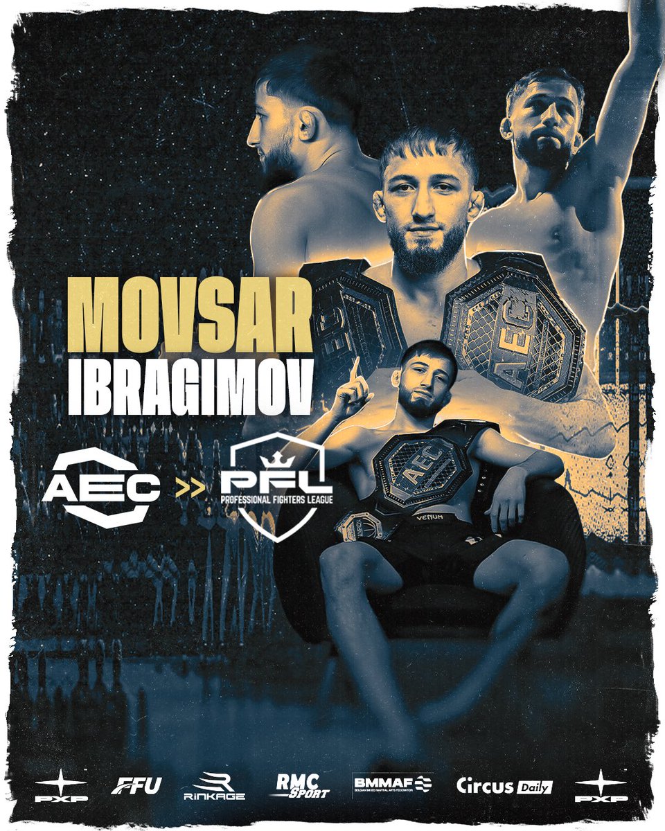 ✍️• ENCORE UN AEC TO PFL 

LA NOUVELLE VIENT DE TOMBER ! <a href="/movsarIBR/">movsar</a> signe au PFL et combattra le 5 juillet sur la carte de Bruxelles 🇧🇪

Encore un tremplin entre AEC et PFL. Toujours dans la même dynamique de porter des combattants vers le sommet !

Félicitations Movsar 🫡