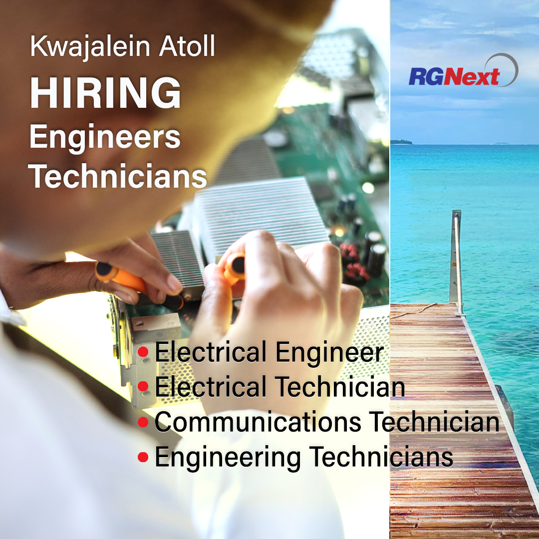 Bring your technical skills to an island paradise! RGNext is HIRING for positions at our Kwajalein location. Explore opportunities and see if you qualify at RGNext.com/Careers today!
 #EngineerJobs #TechnicianJobs