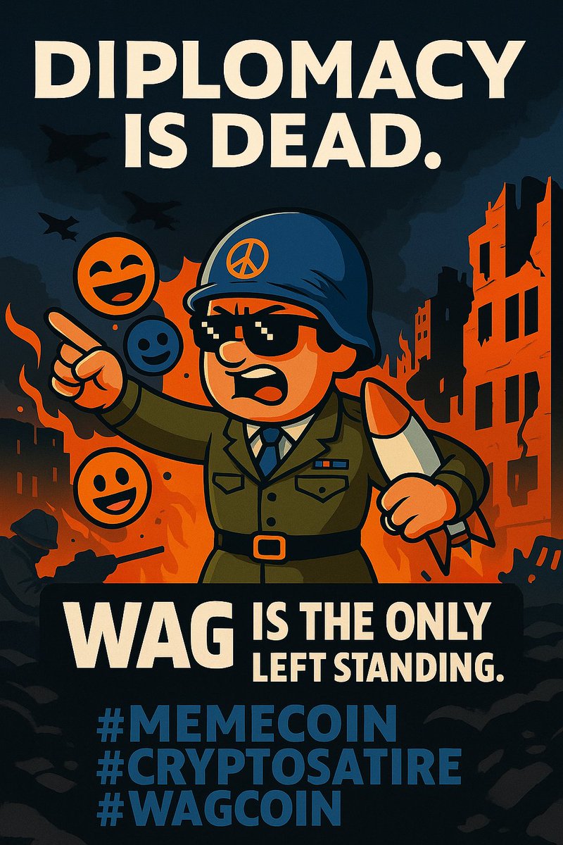 wagcoinofficial's tweet photo. ✌️ was never an option.
$WAG was born from conflict — and it thrives in chaos.
#MemeCoin #CryptoSatire #WAGCOIN #WarIsProfitable #Solana #HODLWOOD https://t.co/eAif01A7FO