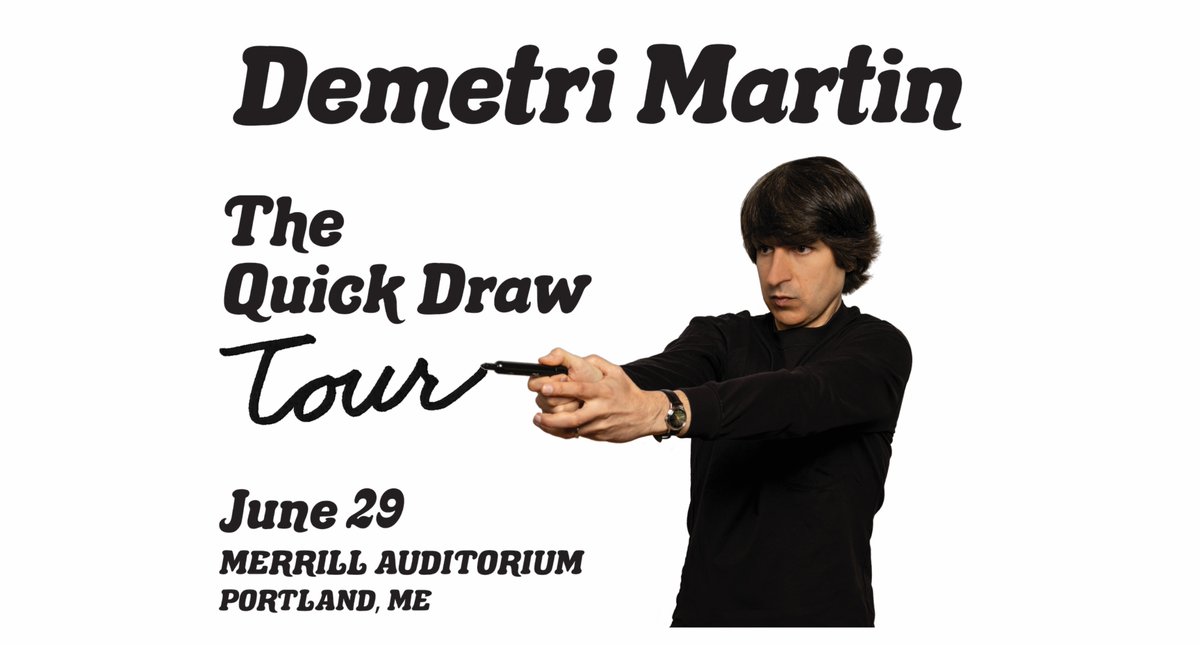 Put your hands up!   The Quick Draw Tour is almost here! Get your tickets to see Demetri Martin live at Merrill Auditorium on June 29th! Tickets on sale now 🎟️ events.wfconcerts.com/DemetriMartin