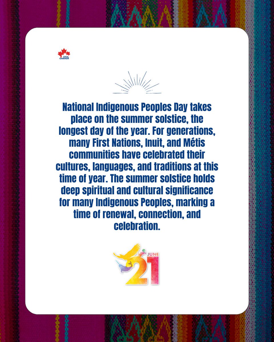 Today on #NIPD2025, and every day, the #GTHLCommunity celebrates the history, culture, and resilience of First Nations, Inuit, and Métis peoples in our game.

We remain committed to ensuring all players and families feel seen and supported.

Learn more ➡️ bit.ly/25NIPD-CR