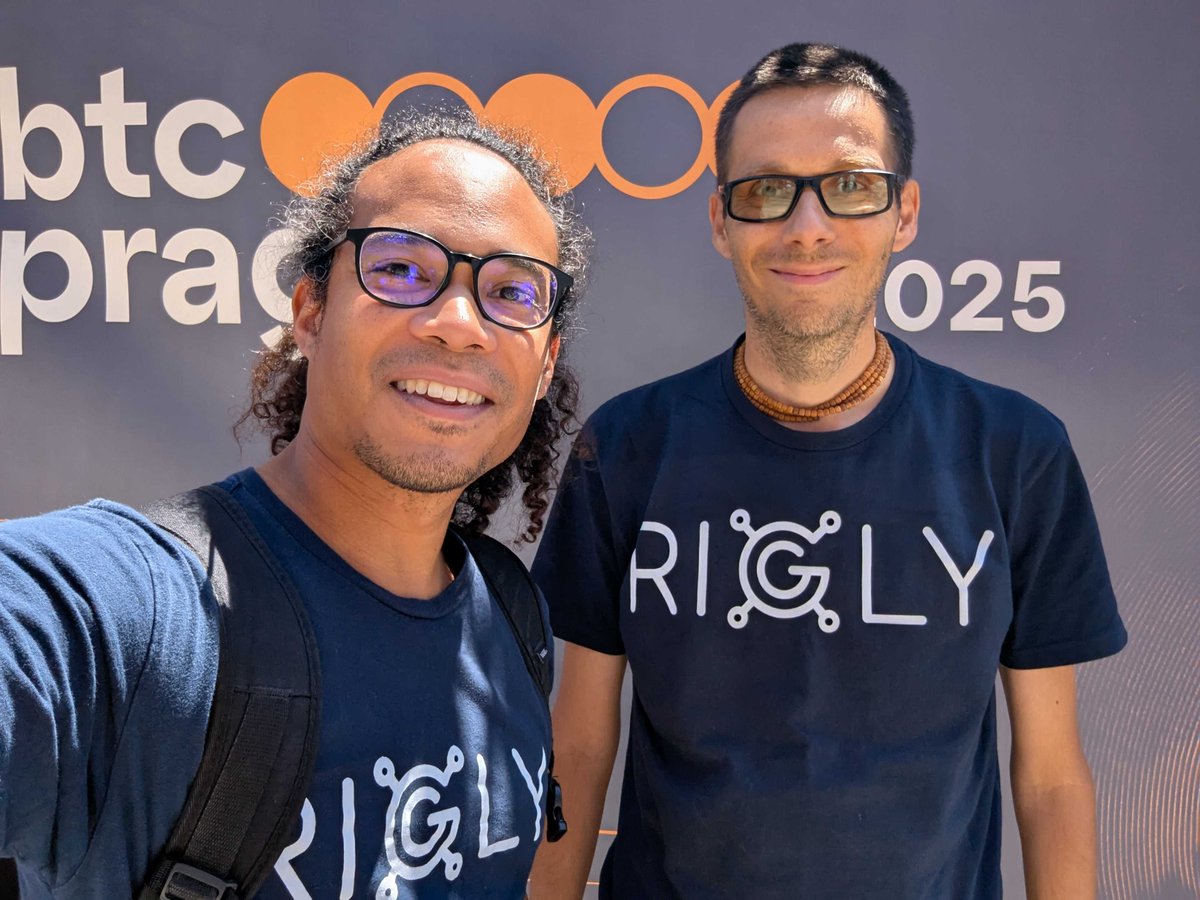 Rigly - P2P hashrate market (@trustlessmining) on Twitter photo Hey 👋 it's Rigly's Asher & Sasa <a href="/BTCPrague/">BTC Prague</a>! 🇨🇿
Say hi to your favorite hashin' devs! 💪 ⛏️ Hey 👋 it's Rigly's Asher & Sasa <a href="/BTCPrague/">BTC Prague</a>! 🇨🇿
Say hi to your favorite hashin' devs! 💪 ⛏️