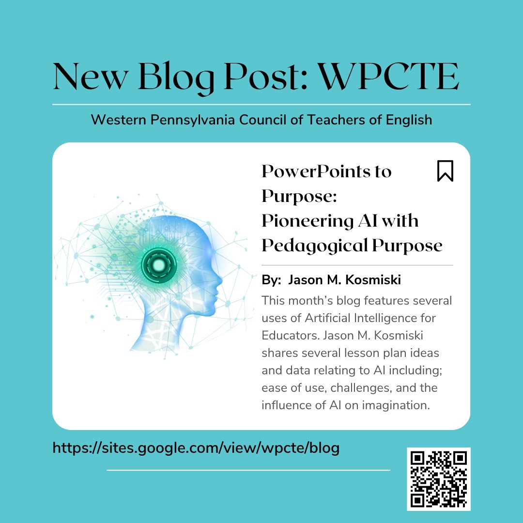 This month’s blog poses an important question about AI in the classroom with some solutions, told from the viewpoint of Jason M. Kosmiski.  This blog serves as an experimental conclusion for using AI with students in real time.
sites.google.com/view/wpcte/blog 

#WPCTEtweets #newblogpost
