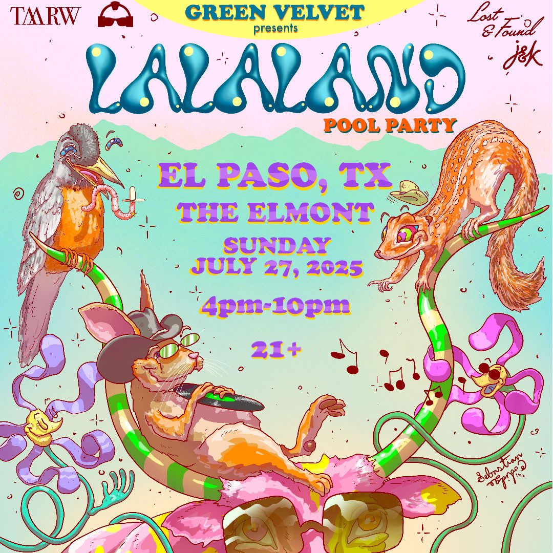 GreenVelvet_'s tweet image. EL PASO! LALALAND is headed your way…mark your calendars! We’re taking over Elmont for a full-scale day party on Sunday, July 27. 🤠🪩 @JandKPresent
