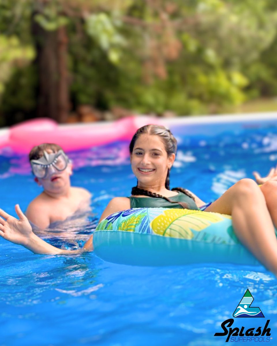 She’s gonna need a bigger float. 🦈🏊‍♀️🌞#splashsuperpools