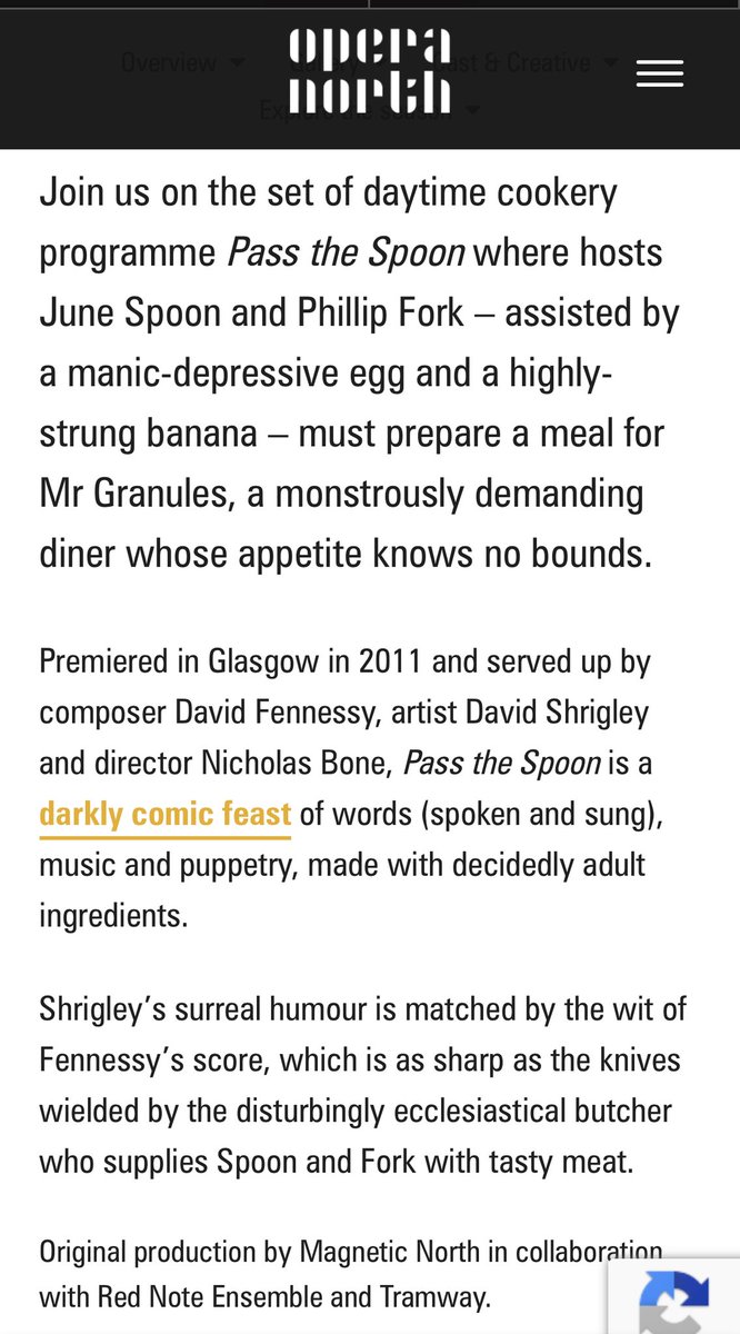 <a href="/Opera_North/">Opera North</a> Just ordered tickets for ‘Pass the Spoon’ in December. Looks great!