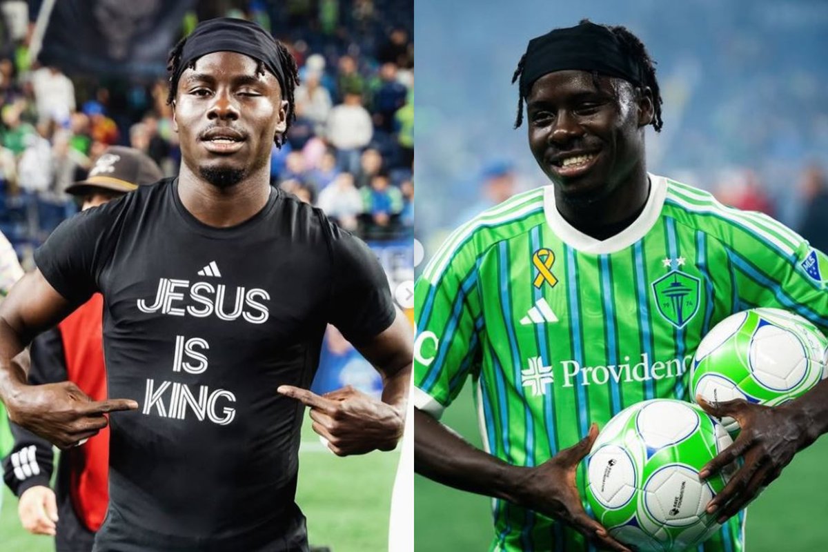 He is Georgi Minoungou from Seattle Sounders — and yes, he plays professional football with vision in only one eye.

While on preseason in Marbella, he began feeling discomfort due to an infection in his left eye. It eventually required surgery that saved the eye itself, but not
