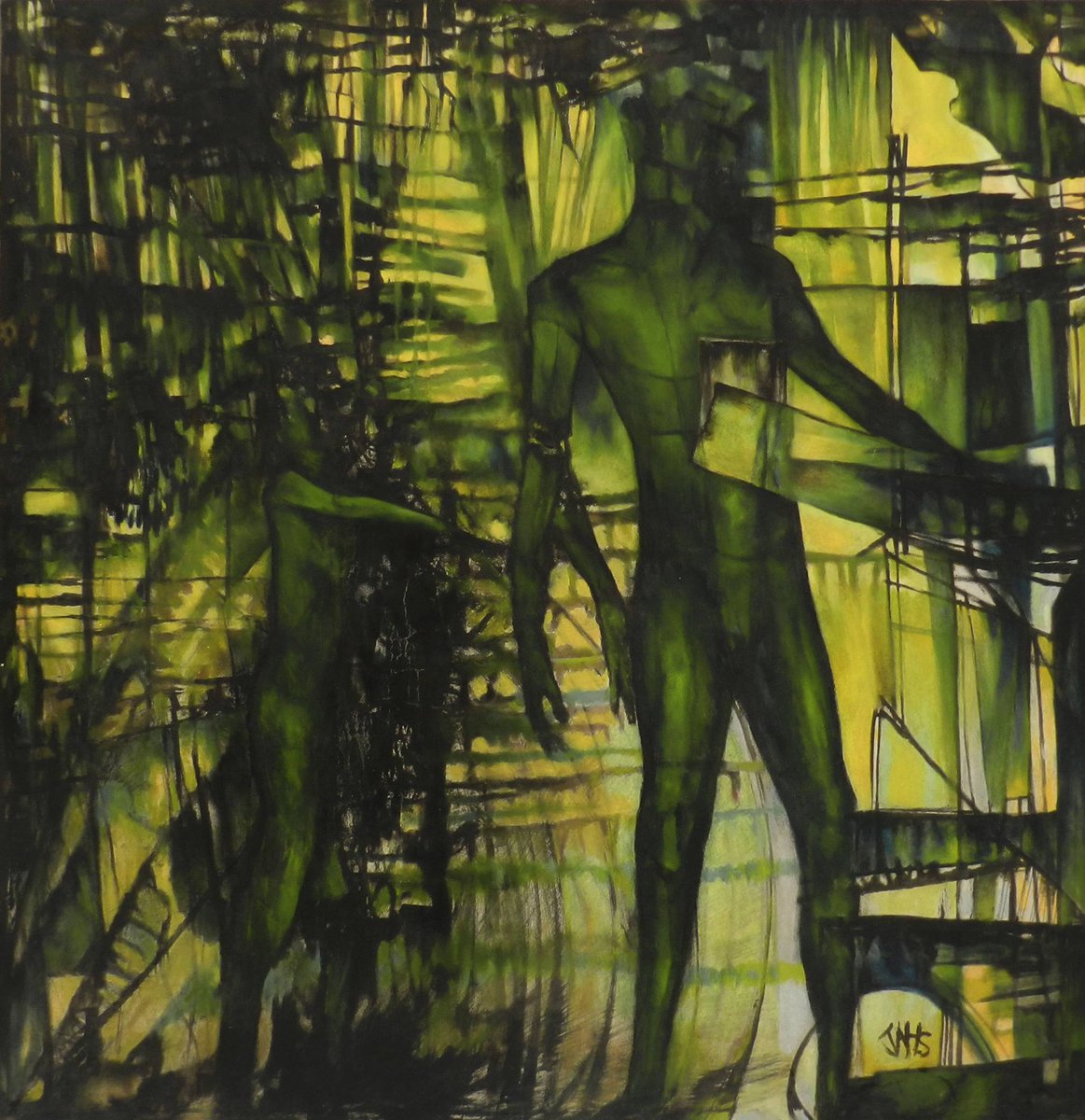 Titulo: Espasmos mentales de un poeta caduco
Técnica: Oleo sobre tela
Medidas: 124 x 120 cm
Autor: José Arturo Hinojos