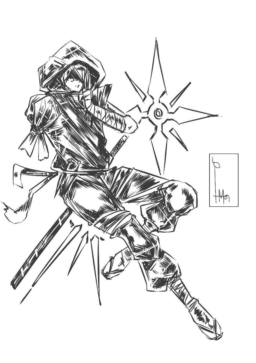 PauloMazzoco's tweet image. One arm ninja!

#onearm #ninja #shuriken #sword #estudionumen #drawing #anime #manga #digitalart #art #japanstyle #illust #illustration #doddle #creative