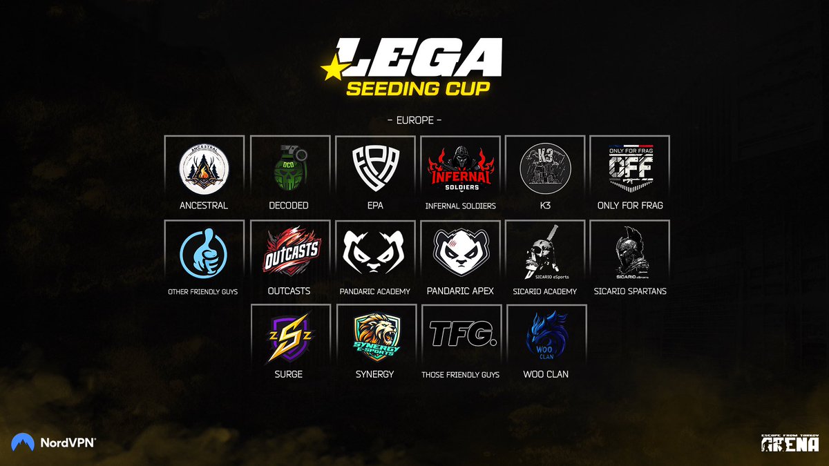 🏆 LCL Seeding Cup | EU  

👀 Meet the teams!

📆See you soon Lega Champions!

Don't miss the action, join our Discord   tinyurl.com/LCLDiscord

In partnership with NordVPN (72% OFF + MORE): tinyurl.com/PandaricVPN