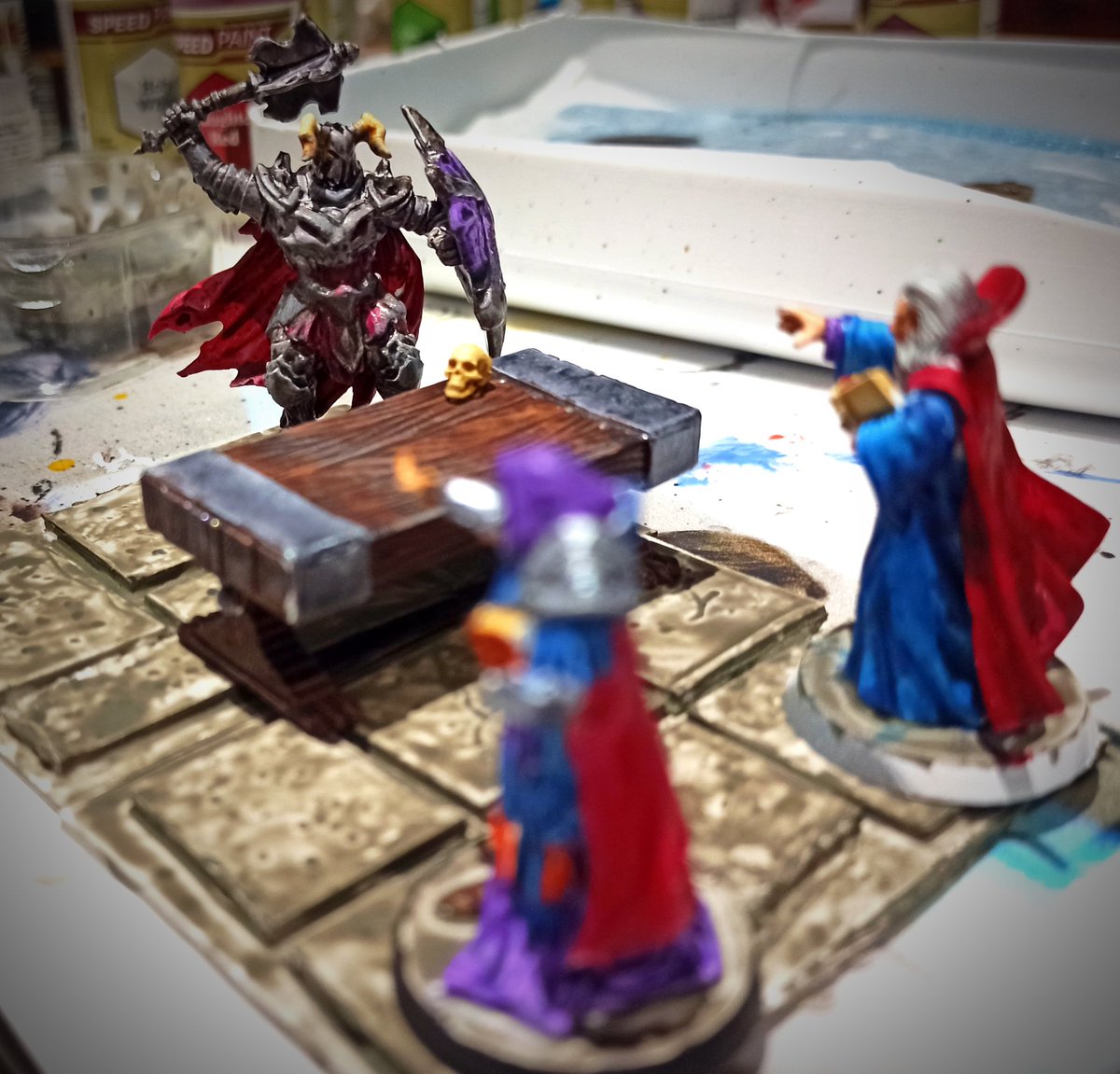 Día de pintura de miniaturas y escenografía