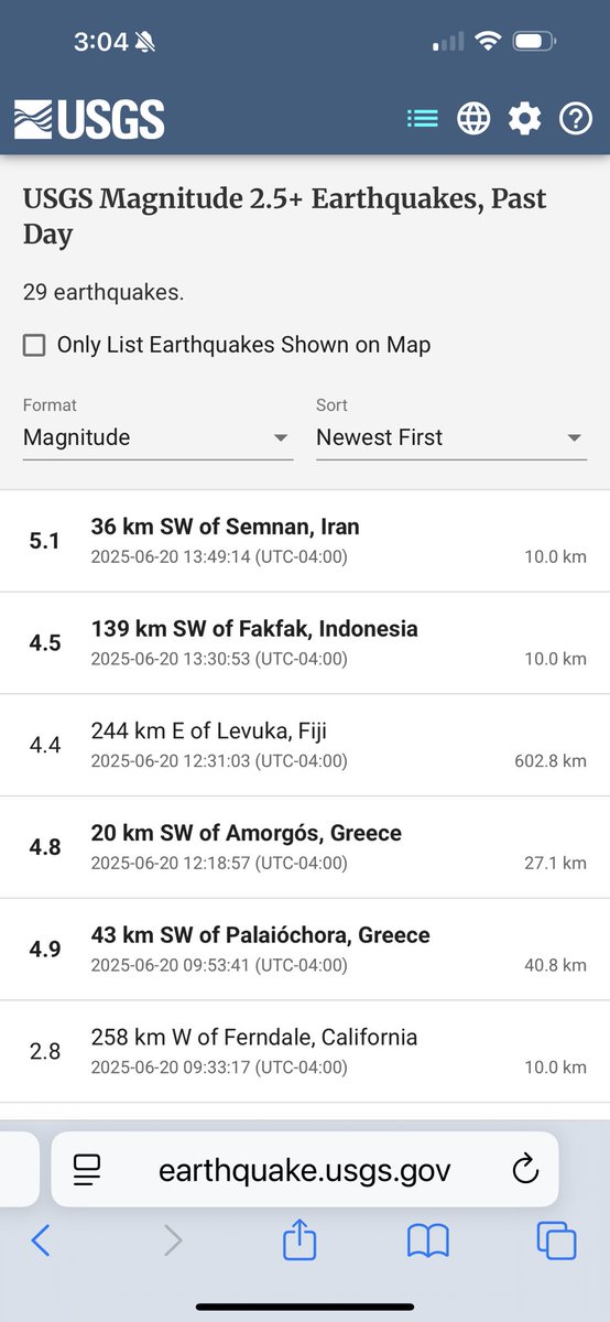 Hmm Earthquake in Iran. Or was it?  Duh duh duhhhhhhh. (That is suspense music).