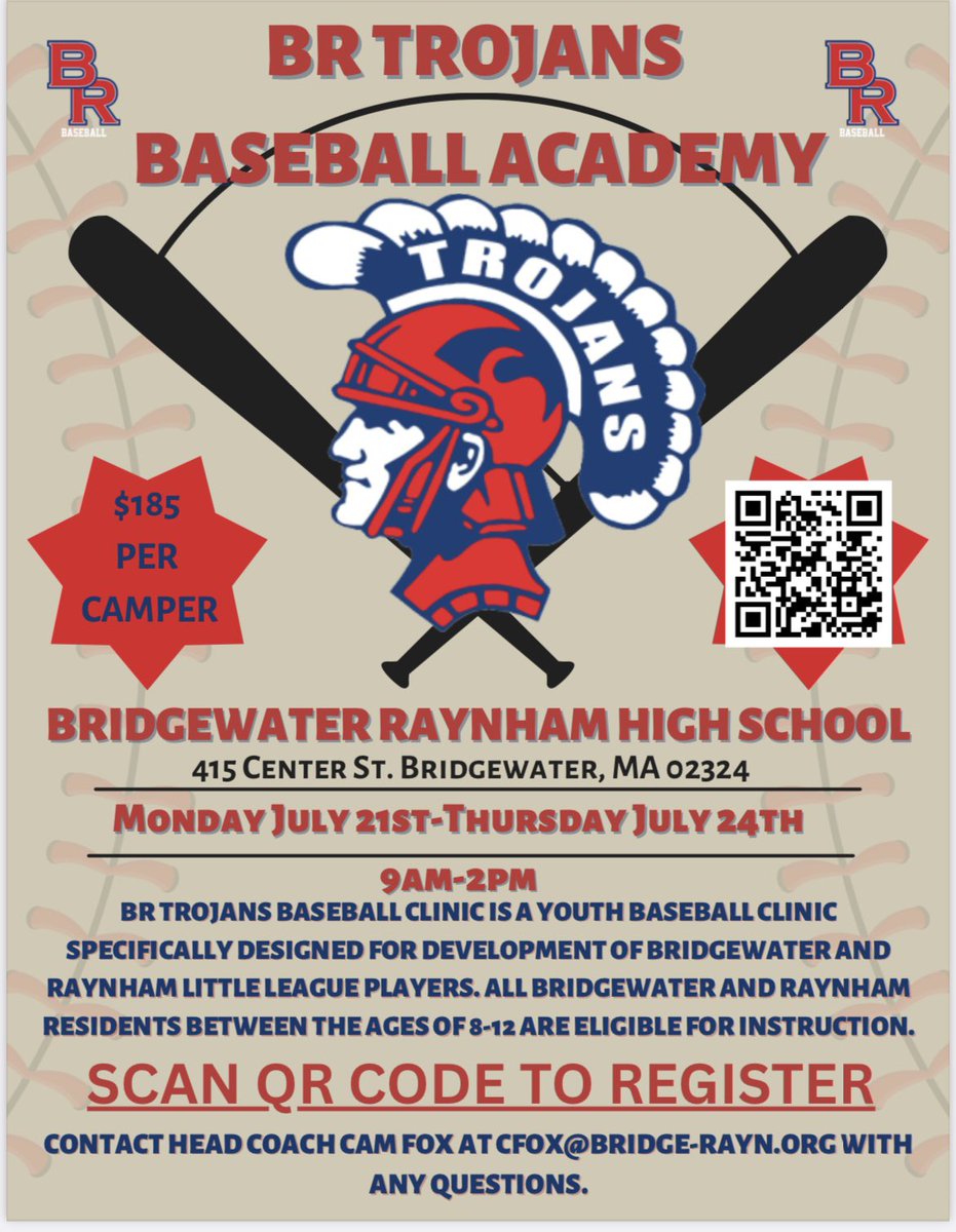BR Baseball (@brtrojansball) on Twitter photo One month away from the inaugural 2025 BR YOUTH BASEBALL CLINIC. Still a few spots available. Looking forward to seeing the future Trojans! <a href="/BR_Athletics_MA/">BR Athletics</a> <a href="/TrojansDiamond/">BR Trojans Diamond Club</a> One month away from the inaugural 2025 BR YOUTH BASEBALL CLINIC. Still a few spots available. Looking forward to seeing the future Trojans! <a href="/BR_Athletics_MA/">BR Athletics</a> <a href="/TrojansDiamond/">BR Trojans Diamond Club</a>