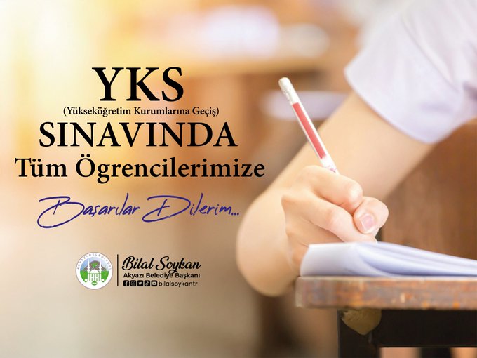 Sakarya Gençlerine YKS Başarı Dileği