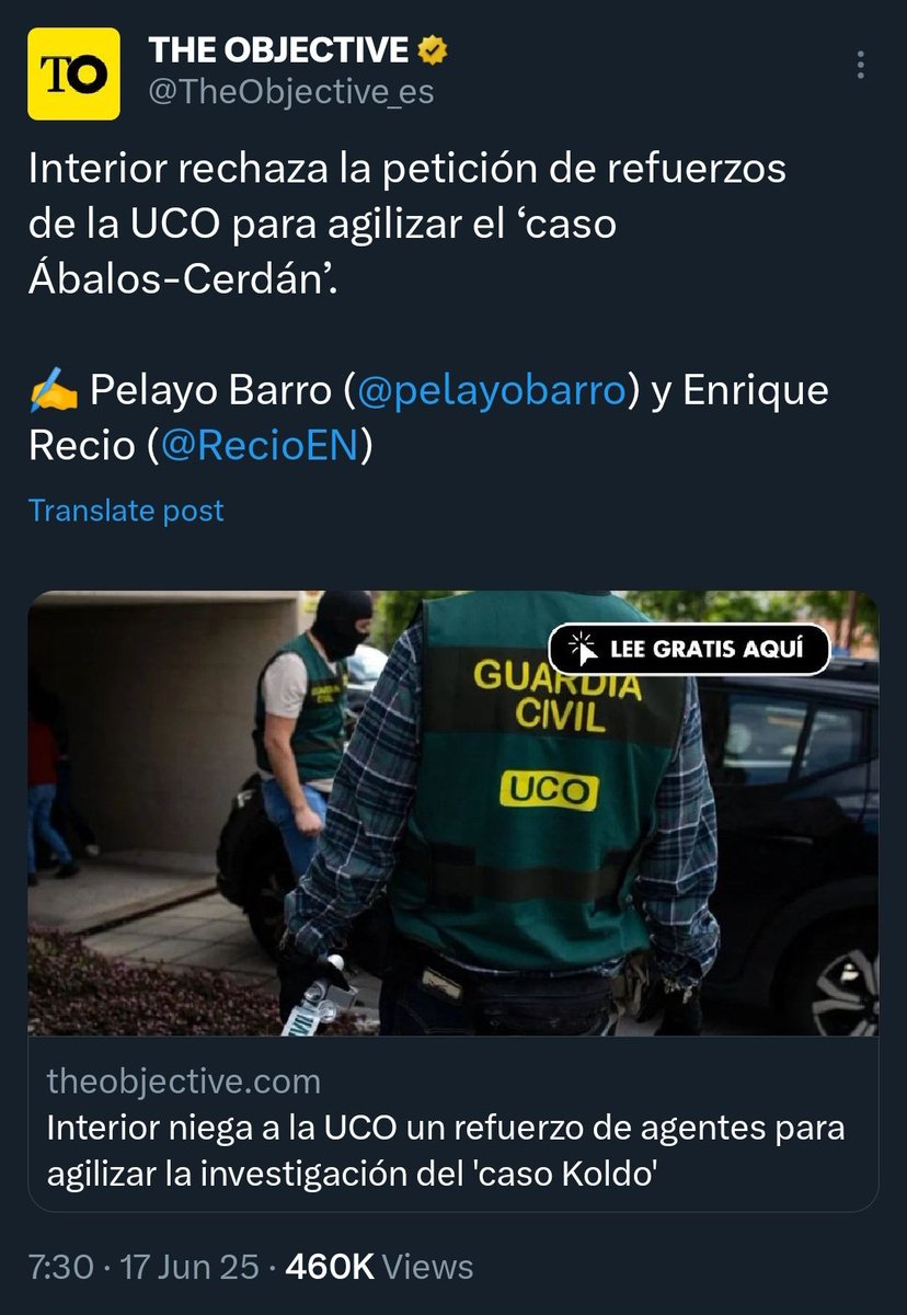 Combinad esta noticia con esta otra de hace 3 días, en la que Marlaska negaba a la UCO los refuerzos que pedía.

Hay tanta mierda que no dan abasto.