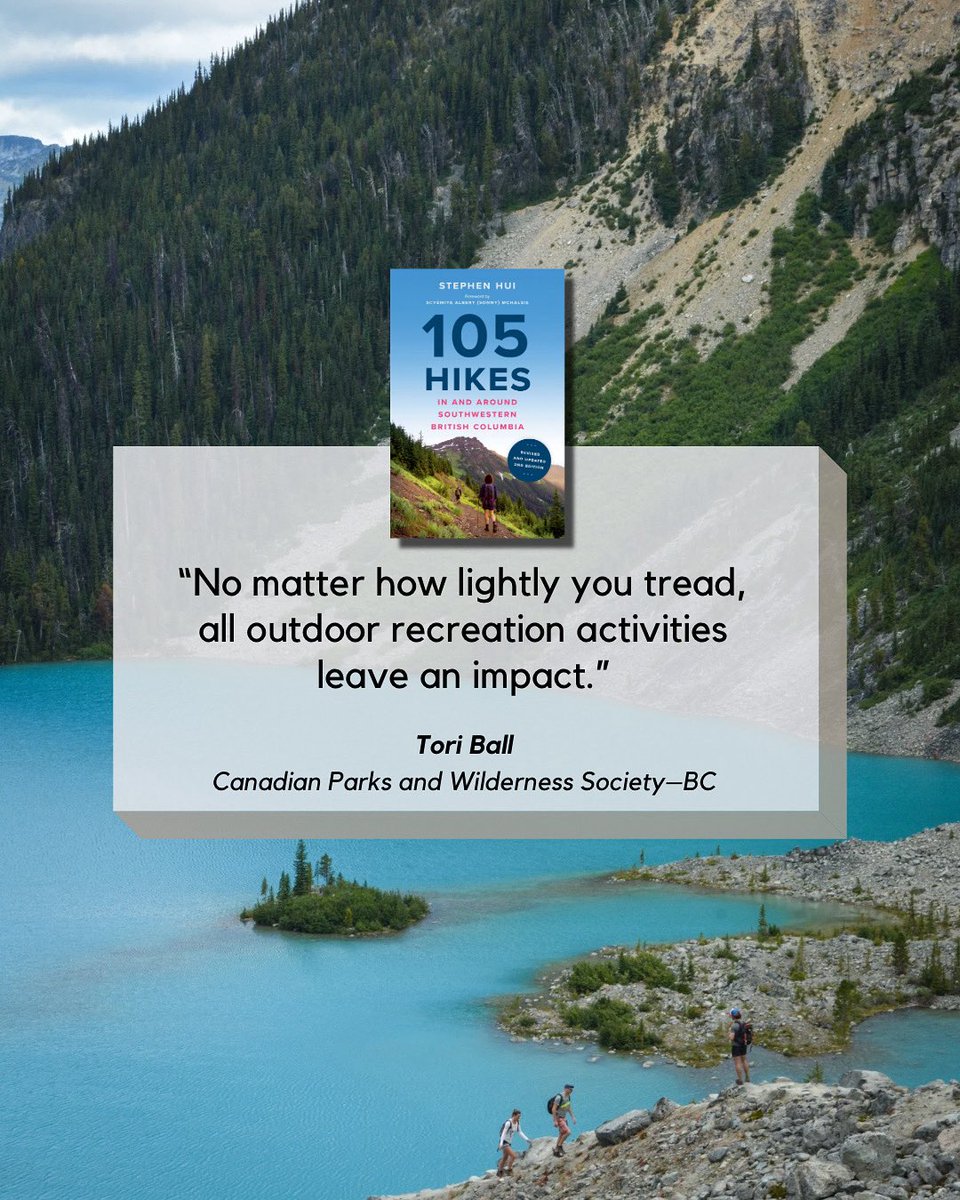 Stephen Hui (@stephenhui) on Twitter photo The 2nd Edition of <a href="/105Hikes/">105 Hikes In and Around Southwestern BC</a> features a new guest chapter by Tori Ball of <a href="/CPAWSbc/">CPAWS BC</a>.
In it, Tori writes about our collective responsibility to take care of nature — and the importance of recognizing Indigenous leadership in land & water stewardship.
🔗 105hikes.com/book/ The 2nd Edition of <a href="/105Hikes/">105 Hikes In and Around Southwestern BC</a> features a new guest chapter by Tori Ball of <a href="/CPAWSbc/">CPAWS BC</a>.
In it, Tori writes about our collective responsibility to take care of nature — and the importance of recognizing Indigenous leadership in land & water stewardship.
🔗 105hikes.com/book/