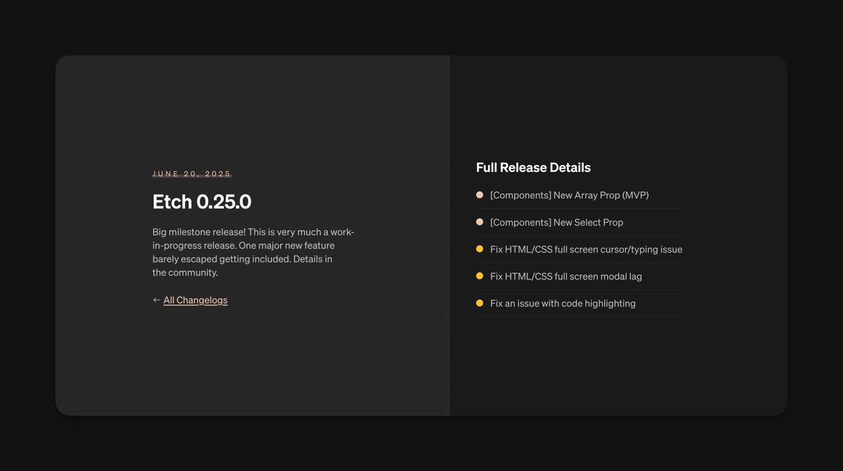 EtchWPOfficial's tweet image. 0.25.0 is the second and final release for this week. Enjoy your weekend!