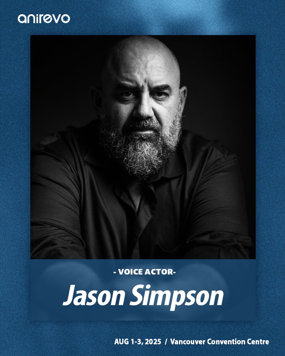 AnimeRevCanada's tweet image. Welcoming Jason Simpson to #ARV2025!
With powerful and memorable performances, you may know him as Isao Kondo in Gintama and Claude Weaver in Black Lagoon: Roberta's Blood Trail. 🔥
Come say hello at his panel and autograph sessions!